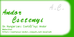 andor csetenyi business card